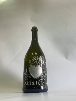 Поздравление на бутылке